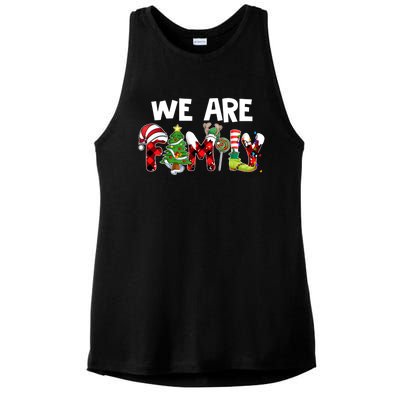 We Are Family Christmas Making Memories Together Xmas Pajama Gift Ladies PosiCharge Tri-Blend Wicking Tank