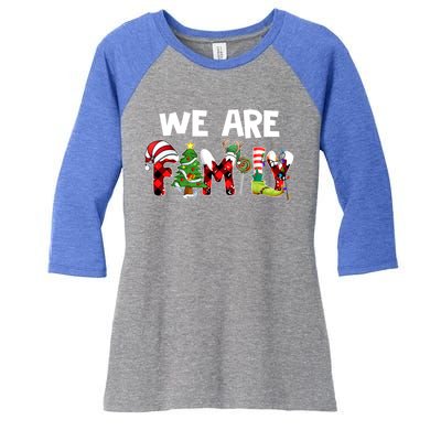 We Are Family Christmas Making Memories Together Xmas Pajama Gift Women's Tri-Blend 3/4-Sleeve Raglan Shirt