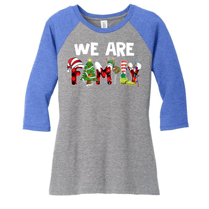 We Are Family Christmas Making Memories Together Xmas Pajama Gift Women's Tri-Blend 3/4-Sleeve Raglan Shirt