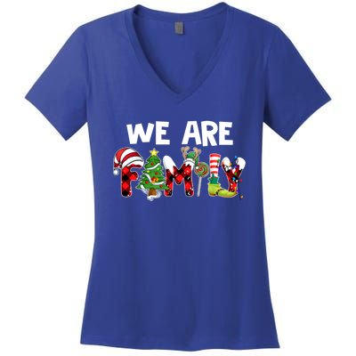 We Are Family Christmas Making Memories Together Xmas Pajama Gift Women's V-Neck T-Shirt