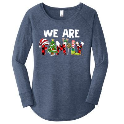 We Are Family Christmas Making Memories Together Xmas Pajama Gift Women's Perfect Tri Tunic Long Sleeve Shirt