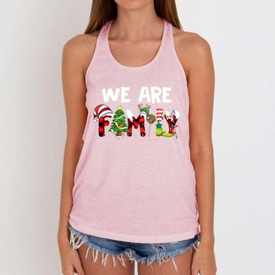 We Are Family Christmas Making Memories Together Xmas Pajama Gift Women's Knotted Racerback Tank