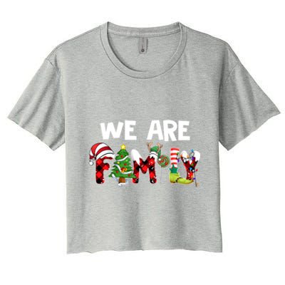 We Are Family Christmas Making Memories Together Xmas Pajama Gift Women's Crop Top Tee