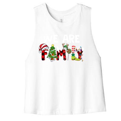 We Are Family Christmas Making Memories Together Xmas Pajama Gift Women's Racerback Cropped Tank