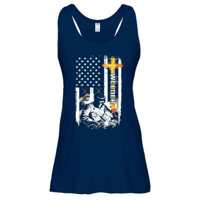 Welder American Flag Welding Fusing Material Funny Technical Ladies Essential Flowy Tank