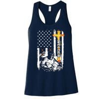 Welder American Flag Welding Fusing Material Funny Technical Women's Racerback Tank