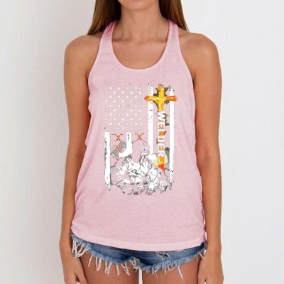 Welder American Flag Welding Fusing Material Funny Technical Women's Knotted Racerback Tank