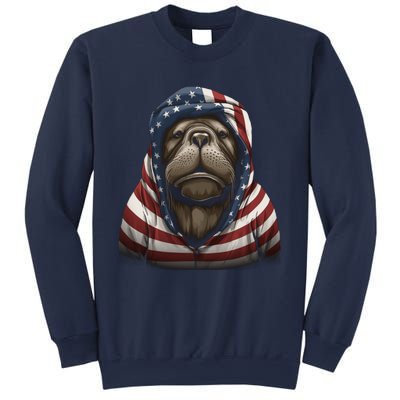 Walrus American Flag USA Tee 4th July Gifts Graphic Tees Sweatshirt