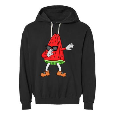 Watermelon Art For Dabbing Watermelon Wedge Lovers Garment-Dyed Fleece Hoodie