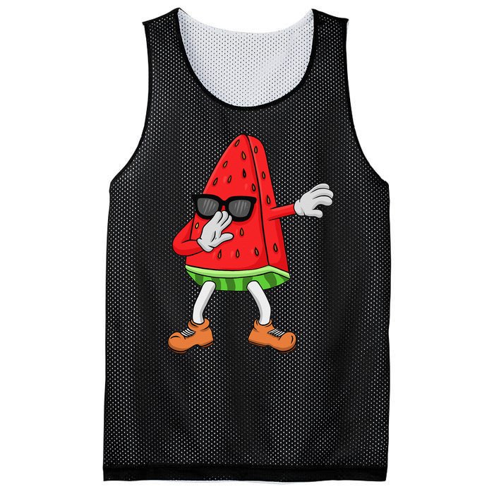 Watermelon Art For Dabbing Watermelon Wedge Lovers Mesh Reversible Basketball Jersey Tank