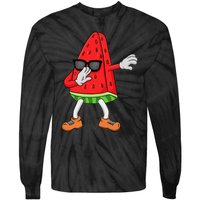 Watermelon Art For Dabbing Watermelon Wedge Lovers Tie-Dye Long Sleeve Shirt