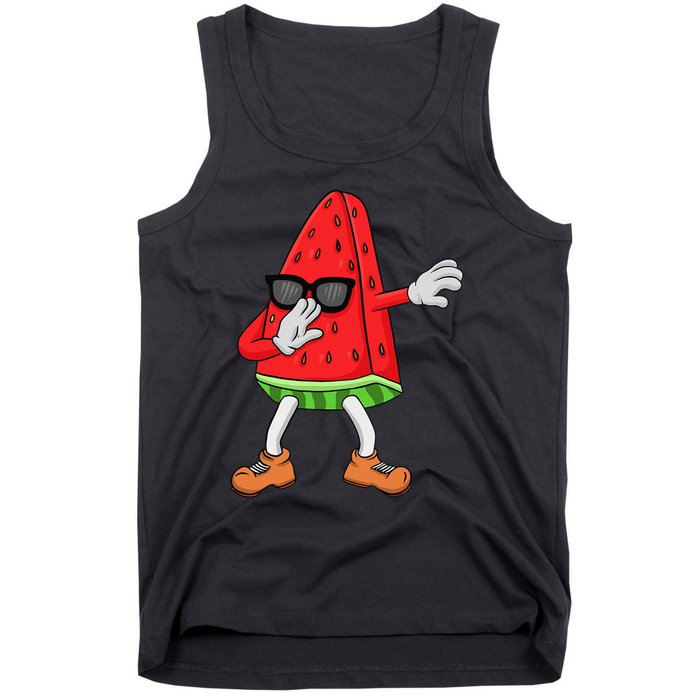 Watermelon Art For Dabbing Watermelon Wedge Lovers Tank Top