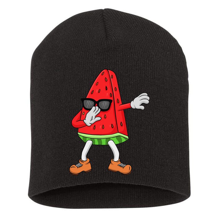 Watermelon Art For Dabbing Watermelon Wedge Lovers Short Acrylic Beanie