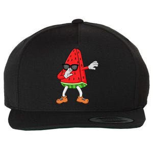 Watermelon Art For Dabbing Watermelon Wedge Lovers Wool Snapback Cap