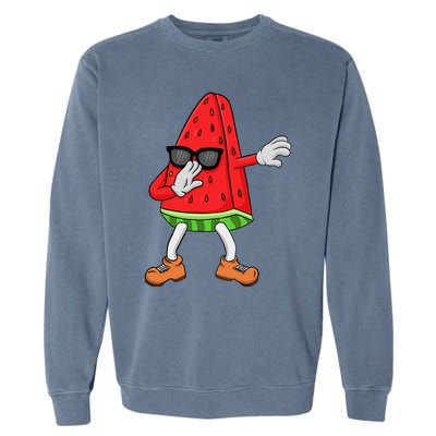 Watermelon Art For Dabbing Watermelon Wedge Lovers Garment-Dyed Sweatshirt