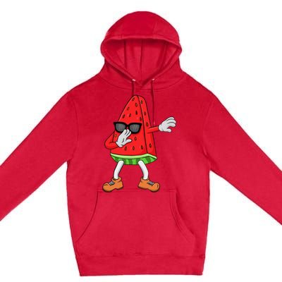 Watermelon Art For Dabbing Watermelon Wedge Lovers Premium Pullover Hoodie