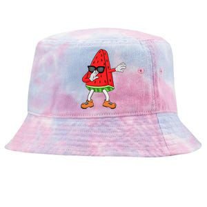 Watermelon Art For Dabbing Watermelon Wedge Lovers Tie-Dyed Bucket Hat