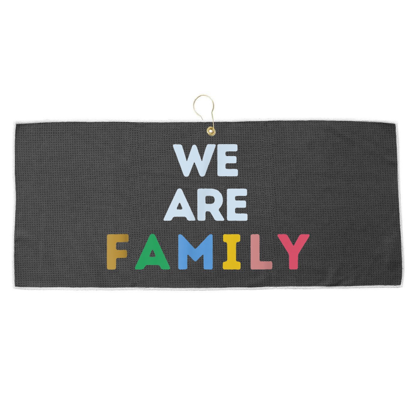 We Are Family Large Microfiber Waffle Golf Towel
