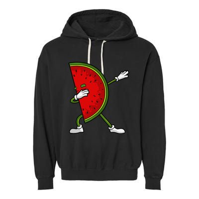 Watermelon Art For Dabbing Watermelon Wedge Lovers Garment-Dyed Fleece Hoodie