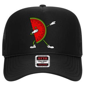 Watermelon Art For Dabbing Watermelon Wedge Lovers High Crown Mesh Back Trucker Hat