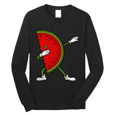 Watermelon Art For Dabbing Watermelon Wedge Lovers Long Sleeve Shirt