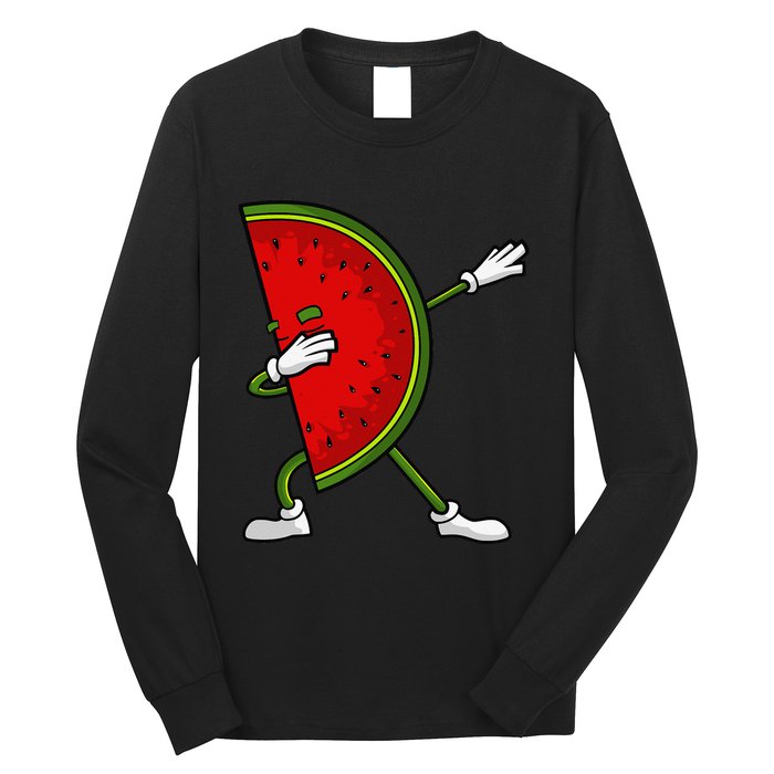 Watermelon Art For Dabbing Watermelon Wedge Lovers Long Sleeve Shirt