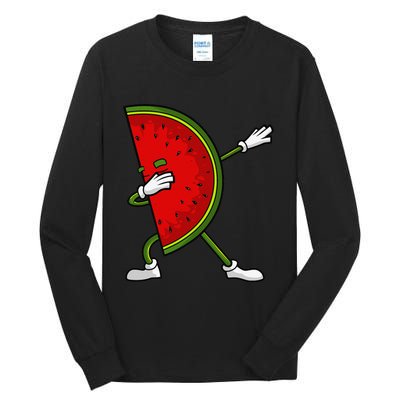 Watermelon Art For Dabbing Watermelon Wedge Lovers Tall Long Sleeve T-Shirt