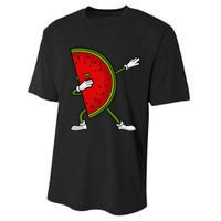 Watermelon Art For Dabbing Watermelon Wedge Lovers Performance Sprint T-Shirt