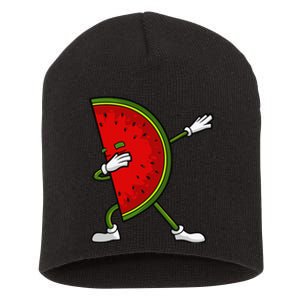 Watermelon Art For Dabbing Watermelon Wedge Lovers Short Acrylic Beanie