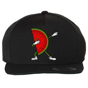 Watermelon Art For Dabbing Watermelon Wedge Lovers Wool Snapback Cap