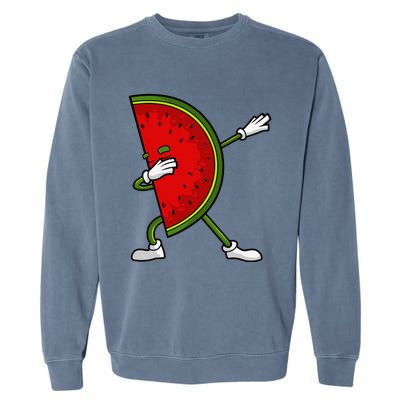 Watermelon Art For Dabbing Watermelon Wedge Lovers Garment-Dyed Sweatshirt