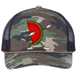 Watermelon Art For Dabbing Watermelon Wedge Lovers Retro Rope Trucker Hat Cap