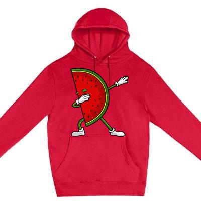 Watermelon Art For Dabbing Watermelon Wedge Lovers Premium Pullover Hoodie