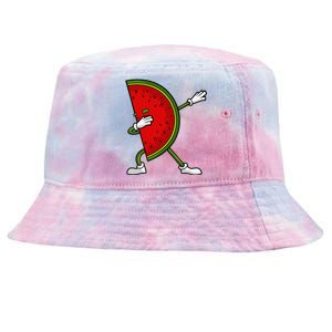 Watermelon Art For Dabbing Watermelon Wedge Lovers Tie-Dyed Bucket Hat