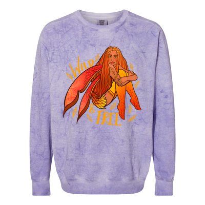 Wild And Free Autumn Fairy Druid Gift Colorblast Crewneck Sweatshirt