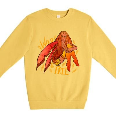 Wild And Free Autumn Fairy Druid Gift Premium Crewneck Sweatshirt