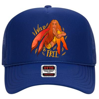 Wild And Free Autumn Fairy Druid Gift High Crown Mesh Back Trucker Hat