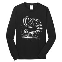 Welder American Flag Usa Patriotic Welding Welder Long Sleeve Shirt