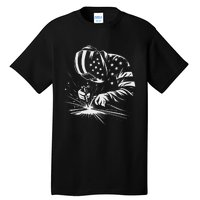 Welder American Flag Usa Patriotic Welding Welder Tall T-Shirt