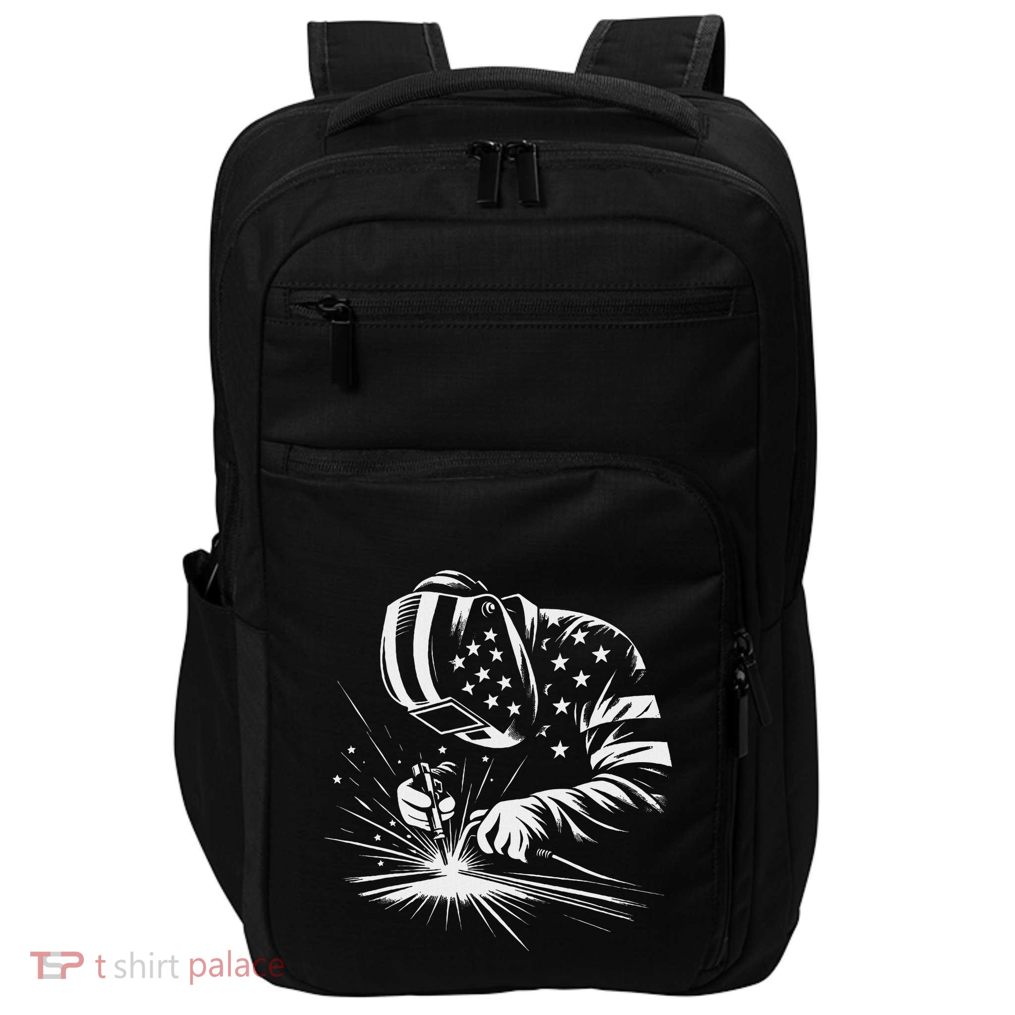 Welder American Flag Usa Patriotic Welding Welder Impact Tech Backpack