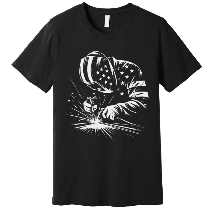 Welder American Flag Usa Patriotic Welding Welder Premium T-Shirt