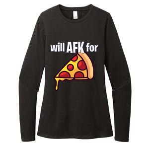 Will Afk For Pizza Funny Gamer Gift Womens CVC Long Sleeve Shirt