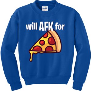 Will Afk For Pizza Funny Gamer Gift Kids Sweatshirt