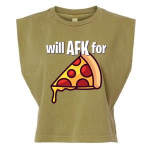 Will Afk For Pizza Funny Gamer Gift Garment-Dyed Women's Muscle Tee