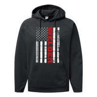 Welder American Flag USA Patriotic Weld Pipefitter Performance Fleece Hoodie