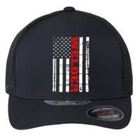 Welder American Flag USA Patriotic Weld Pipefitter Flexfit Unipanel Trucker Cap