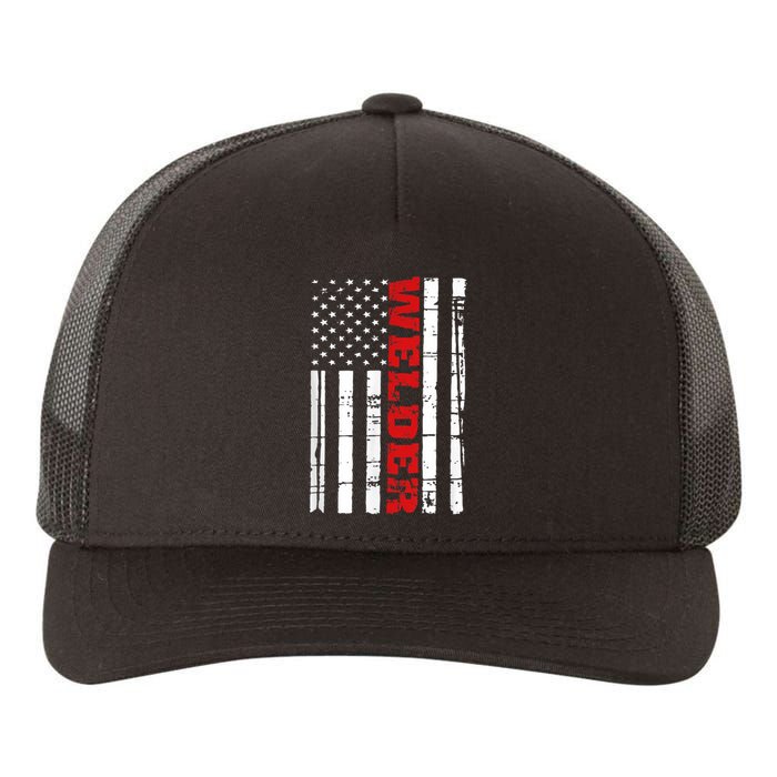 Welder American Flag USA Patriotic Weld Pipefitter Yupoong Adult 5-Panel Trucker Hat