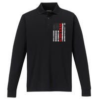 Welder American Flag USA Patriotic Weld Pipefitter Performance Long Sleeve Polo