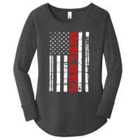 Welder American Flag USA Patriotic Weld Pipefitter Women's Perfect Tri Tunic Long Sleeve Shirt