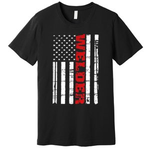 Welder American Flag USA Patriotic Weld Pipefitter Premium T-Shirt